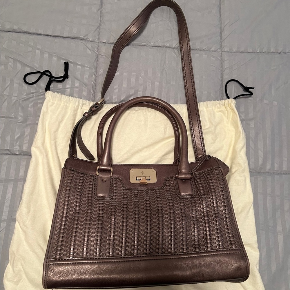 Cole Hahn Woven Silver Handbag